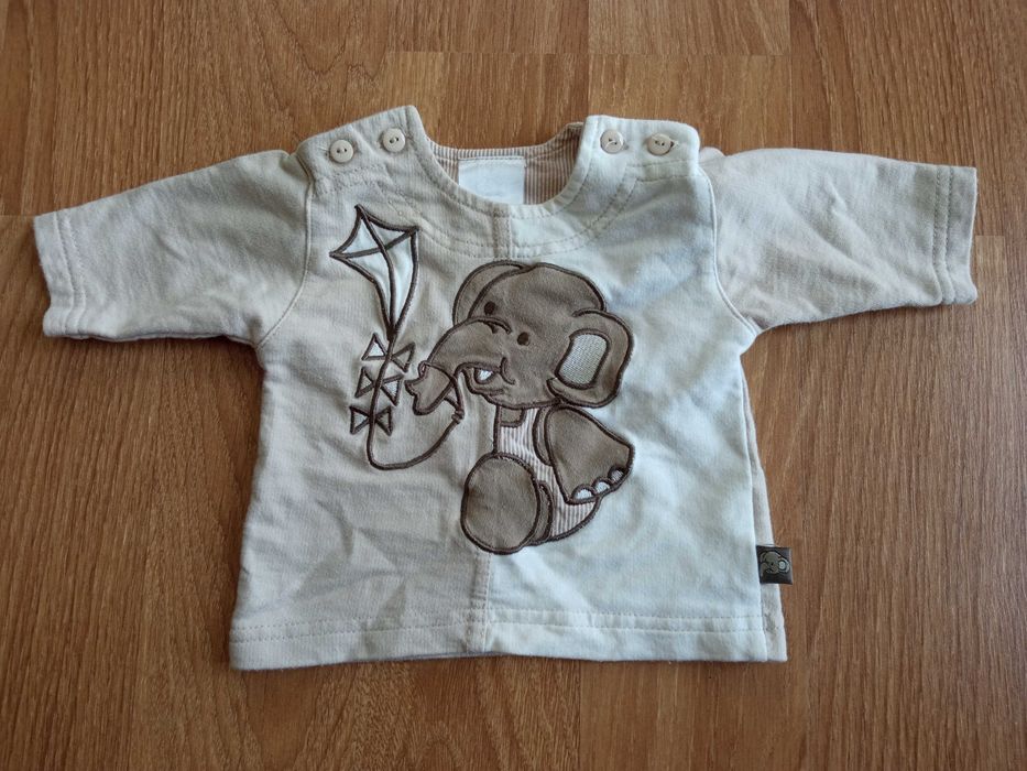 Niemowlęca bluzka ze słonikiem rozmiar 50 100% bawełna