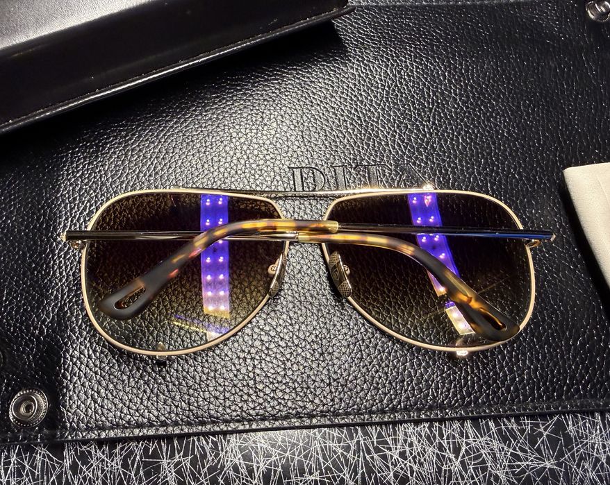 Okulary DITA Talon złote brazowe szkła cartier