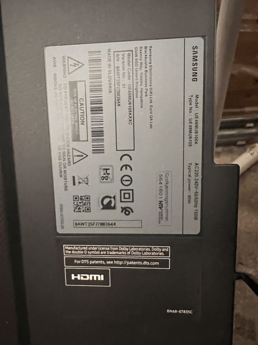 Samsung UE49MU6105K peças