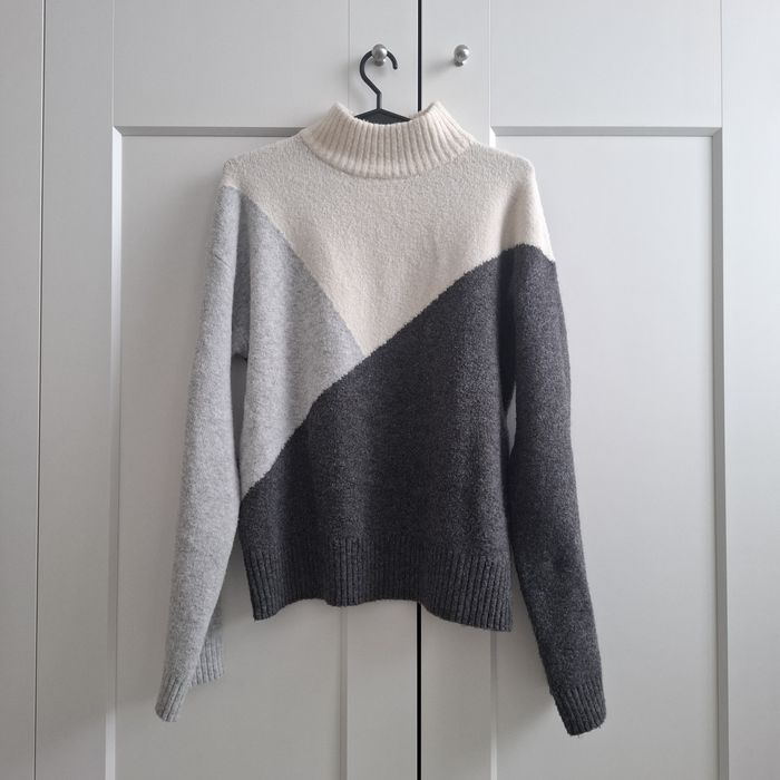 Ciepły sweter _golf_wzór_Oversize M/L
