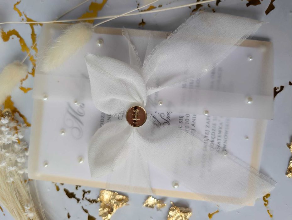 Eleganckie zaproszenie komunijne/na chrzest