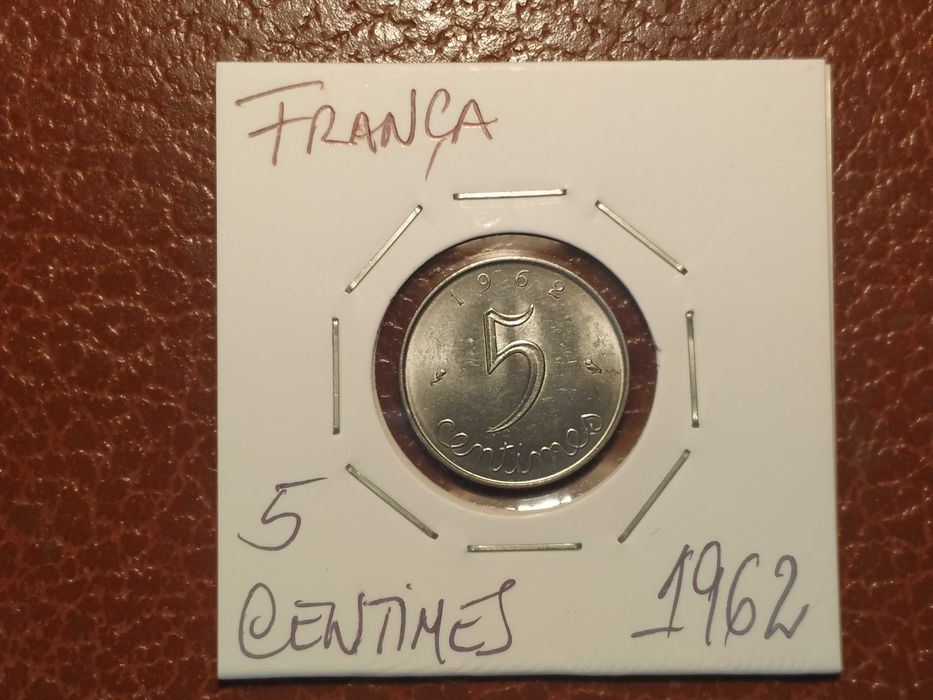580 moeda de 5 centimes de 1962 (plantas-espiga) - França