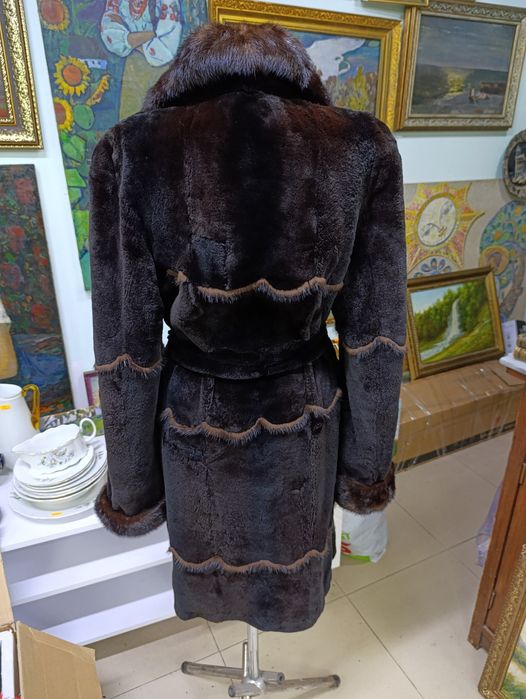 Шуба зі стриженого бобра,з норкою