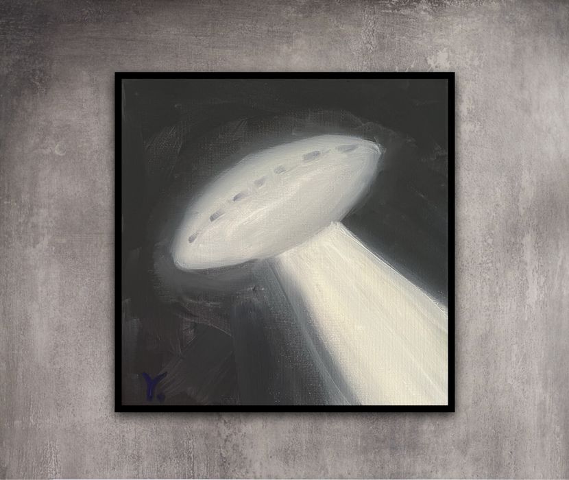 Картина на полотні «НЛО», 20 х 20 см, інтерʼєр,декор,сканді.