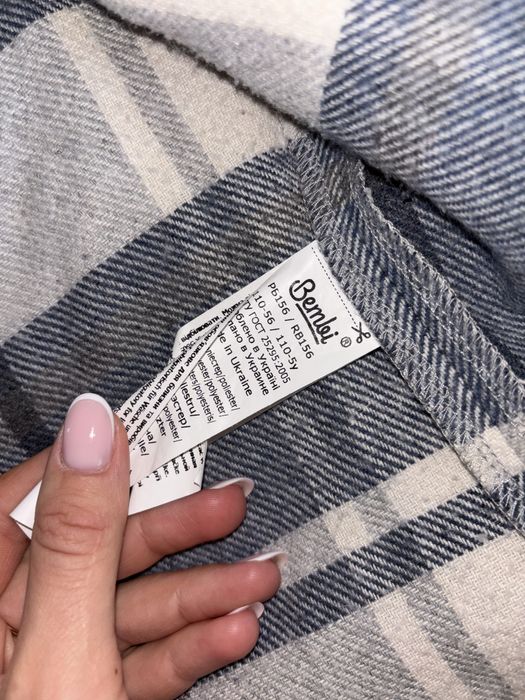 натуральна плотна сорочка  в клітинку рубашка 104-110