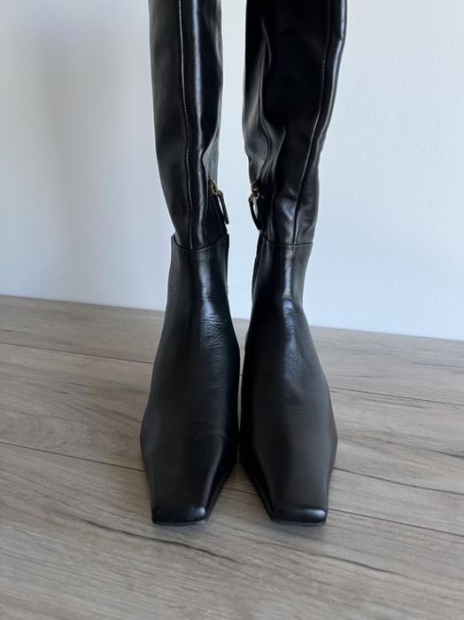 Чоботи сапожки шкіряні massimo dutti оригінал