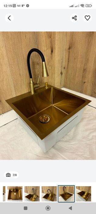 Мойка на кухню 50*50 hendmade pvd  Gold(золото)