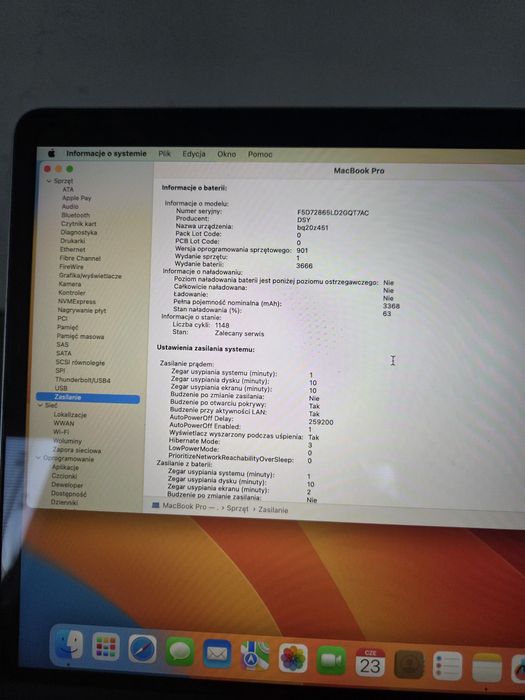 MacBook Pro A1708 i5 2.3GHz 8GB 256SSD zasilacz