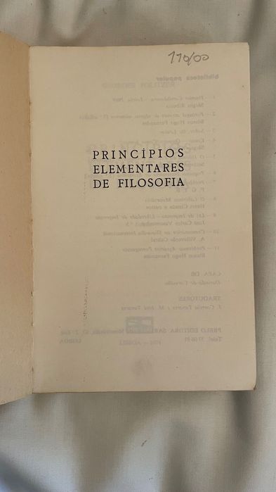 Livro Princípios Elementares De Filosofia