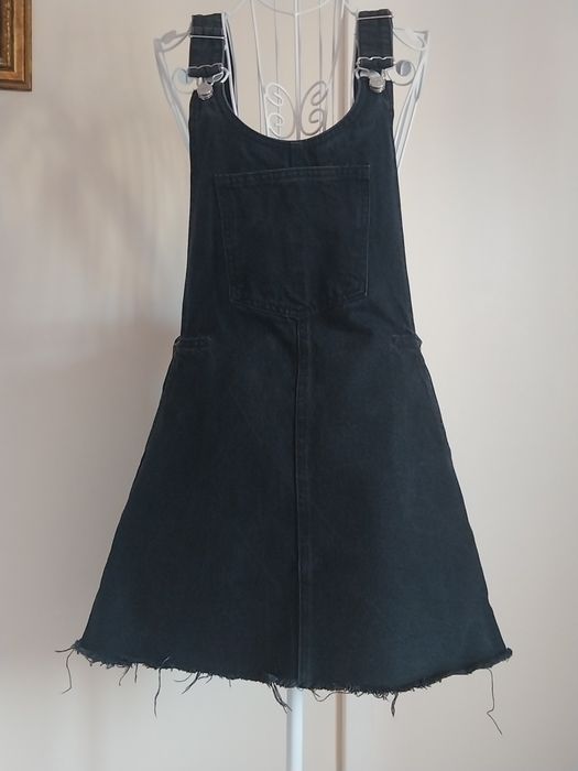 Vestido preto Zara, em ganga, Tamanho S