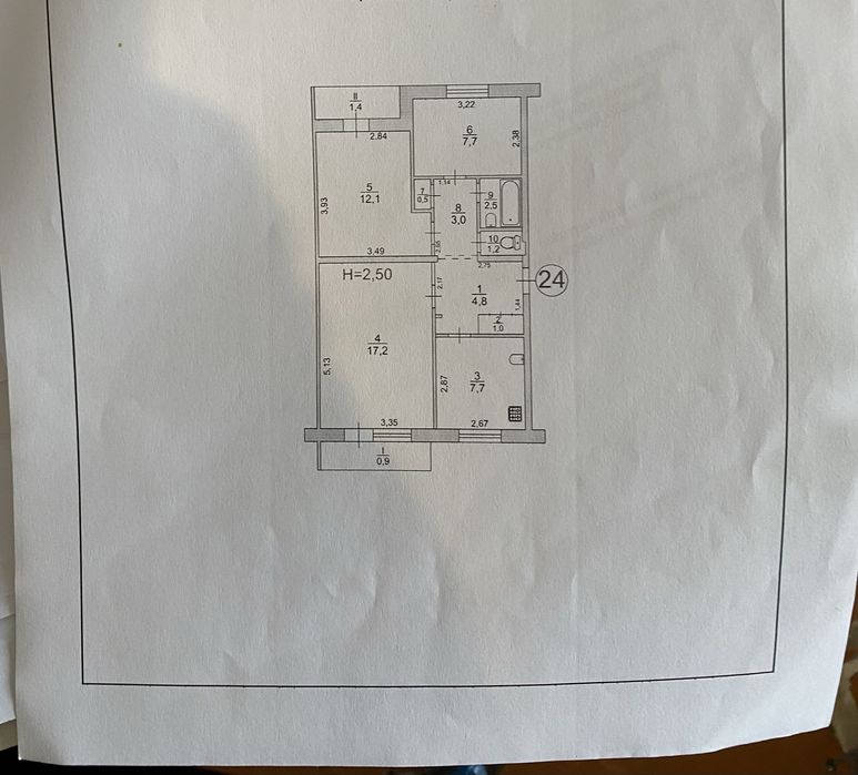 Продам 3кв.ул.Рзянкина (Крес)