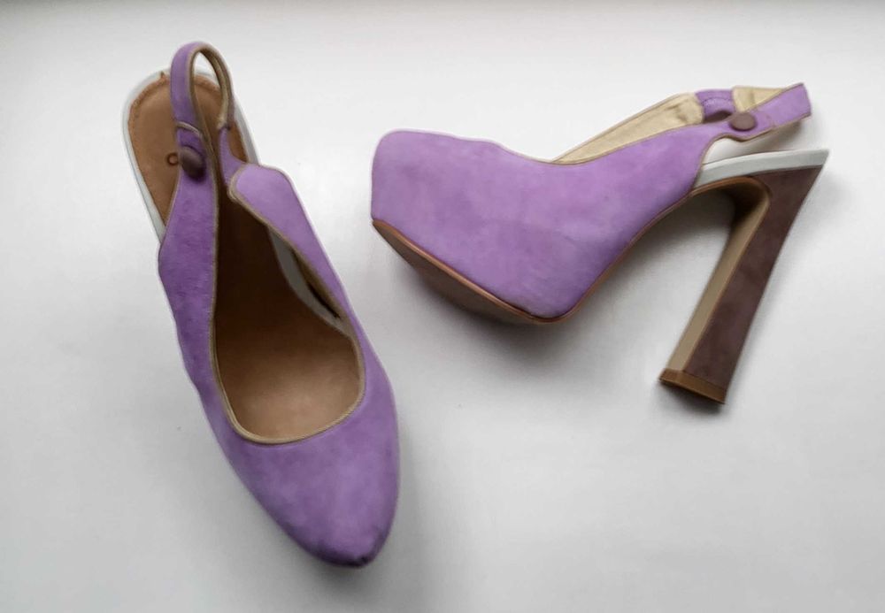 ASOS liliowe buciki skóra roz 41