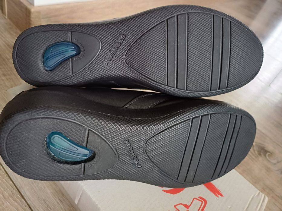 Czarne skórzane adidasy sneakersy damskie Stonefly rozm 39.