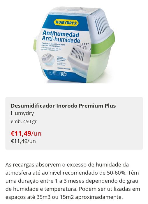 2 Desumidificadores inodoros com 8 recargas