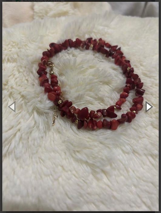 Намисто чокер з натурального коралу крихти