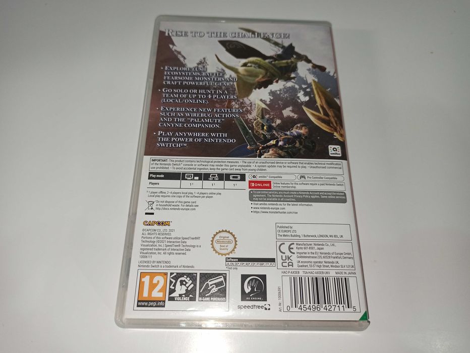 nintendo switch MONSTER HUNTER RISE po polsku polowanie na potwory
