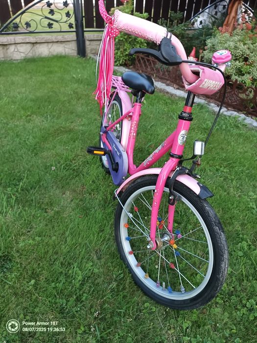 Rowerek dzieciecy dla dziewczynki różowy 16'