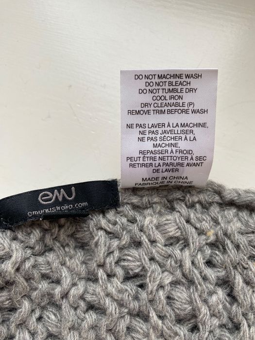 Emu czapka wełna 100% pure merino wool one size szara