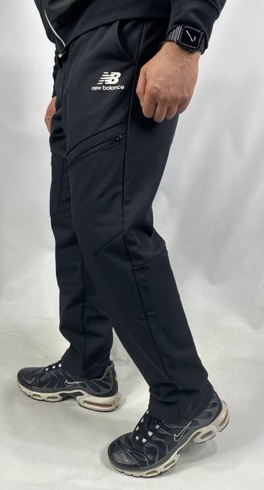 Мужские спортивные штаны New Balance теплые на флисе