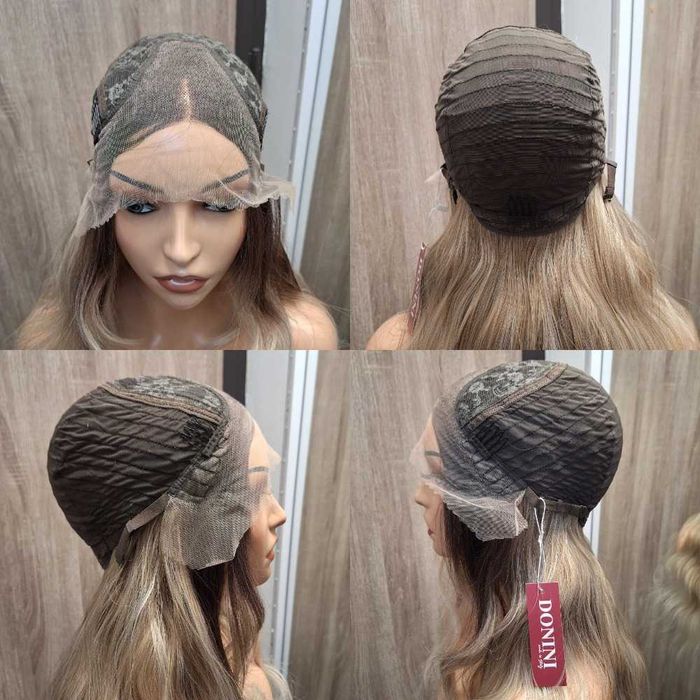 Falowana Peruka Blond Ombre Na Koronkowej Siateczce Lace Front Wig