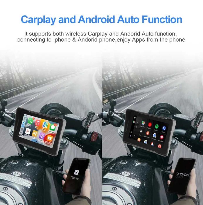 (NOVO) Moto Carplay e Android Auto c/câmara