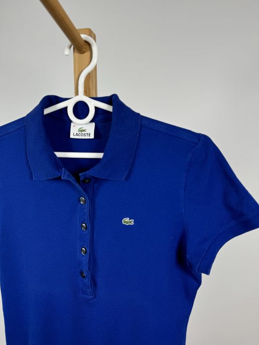 Lacoste t-shirt niebieska koszulka polo M