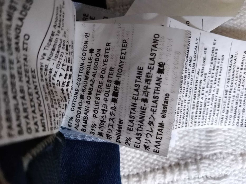 Calças Ganga Azuis Benetton Jeans 3XL 170cm 13-14 Anos