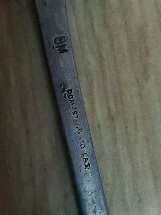 Stara przedwojenna wielka łyżka 27 cm, BM Domart GW. 10 lat, plater II RP