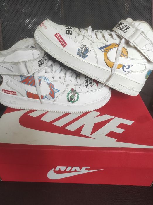 Nike Air Force 1 Mid Supreme NBA White