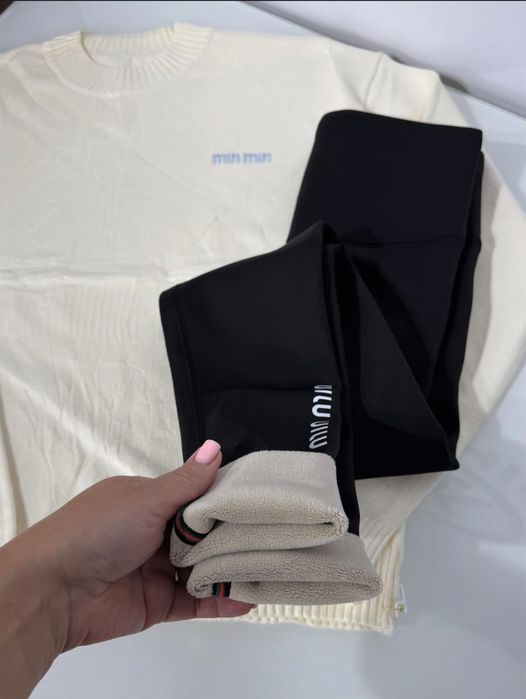 Теплі лосіни на зиму | Чорні / Коричневі | Висока посадка  | S–2XL |