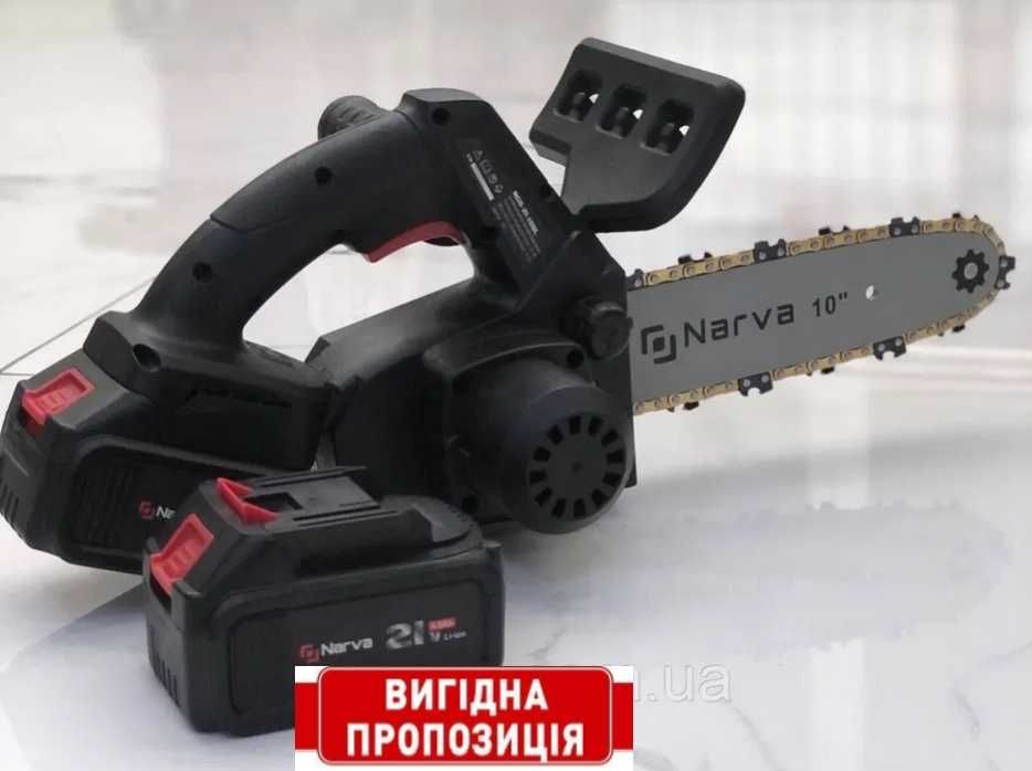 Аккумуляторная БЕСЩЕТОЧНАЯ пила NARVA 21В /4Ач (2ак.Makita) /30см/КЕЙС