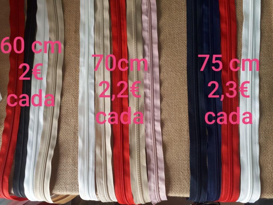 Fechos de vários tamanhos ver fotos