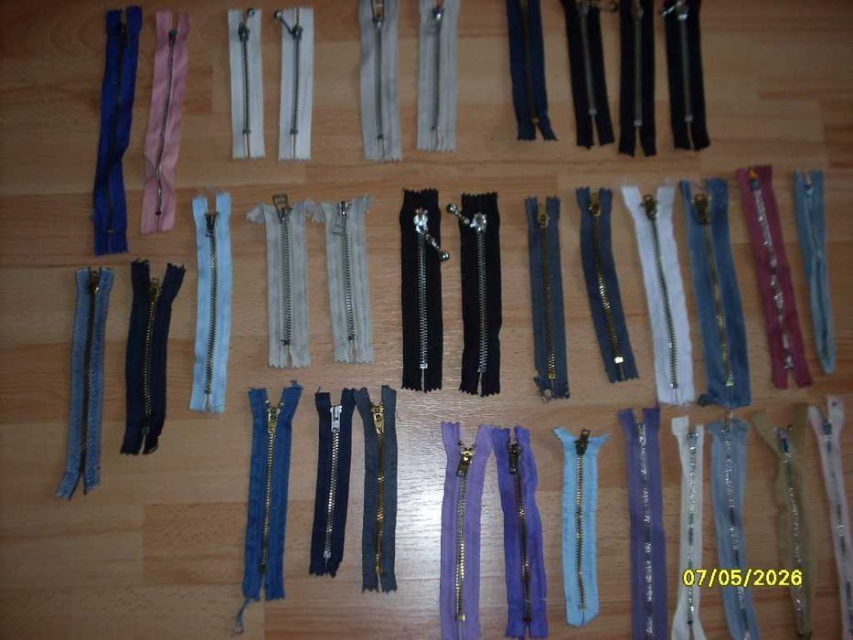 suwaki , ekspresy zamki błyskawiczne metalowe , komplet 34 sztuk