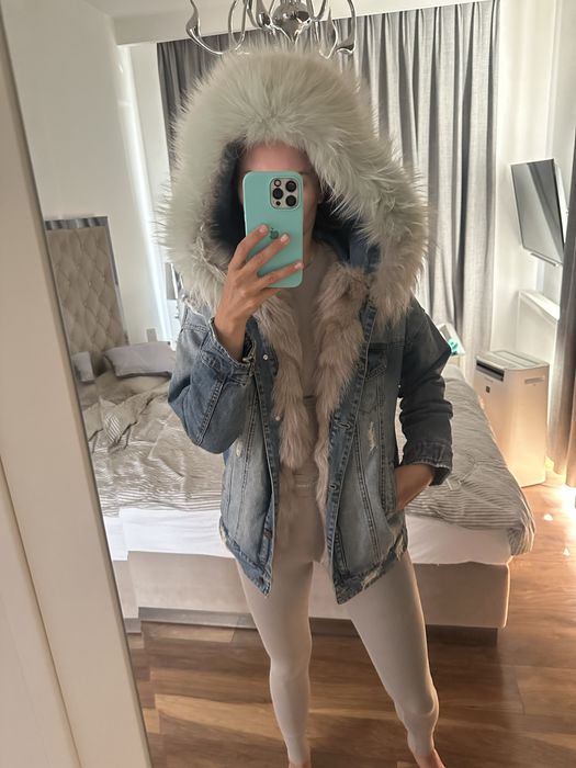 Kurtka jeansowa z futrem