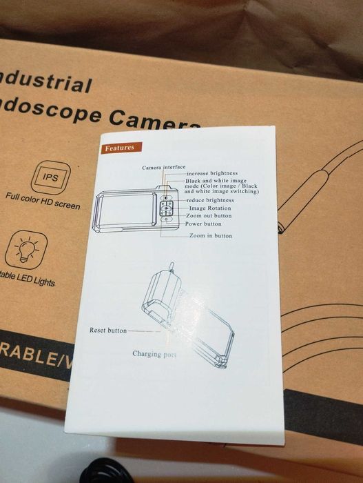 Monitor endoscópio USB, câmara, cabo flexível, inspecionar