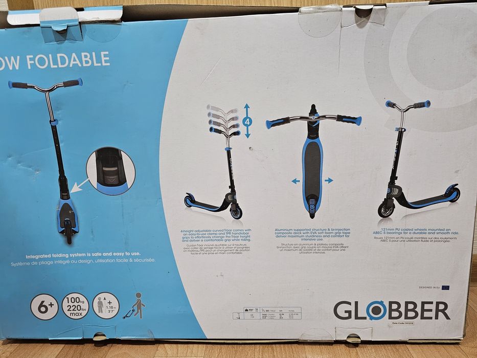 Самокат Globber Flow Foldable 125 чорно-синій
