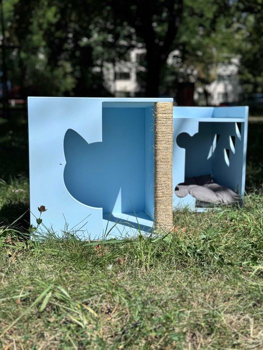 Buda Budka Domek DLA KOTA DRAPAK MiauVilla Blue