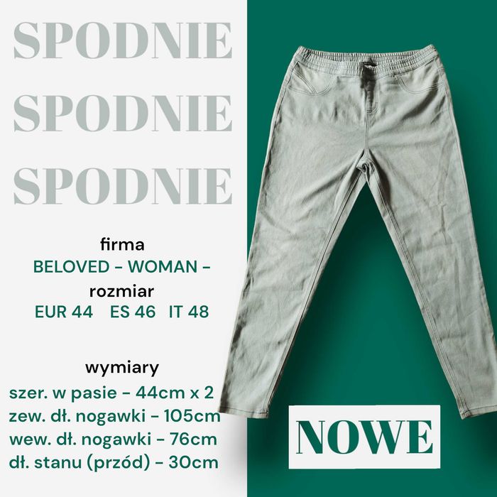 spodnie jeansowe szare na gumkę 44