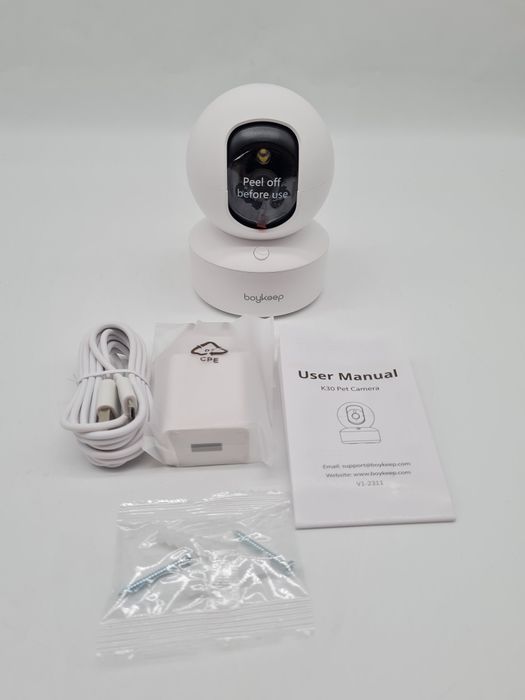 BoyKeep K30 Kamera dla zwierząt domowych kamera 2K 3MP kamera WiFi 360