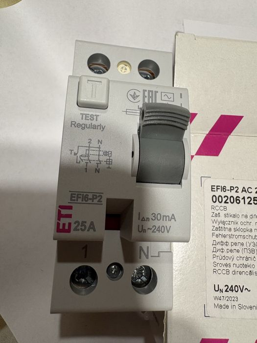 Дифреле (УЗО) ЕТI C25 30mA, HAGER C16 30mA