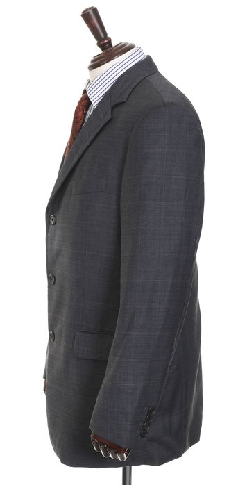 HUGO BOSS ANGELICO grafitowa marynarka męska w kratkę Pure New Wool 52