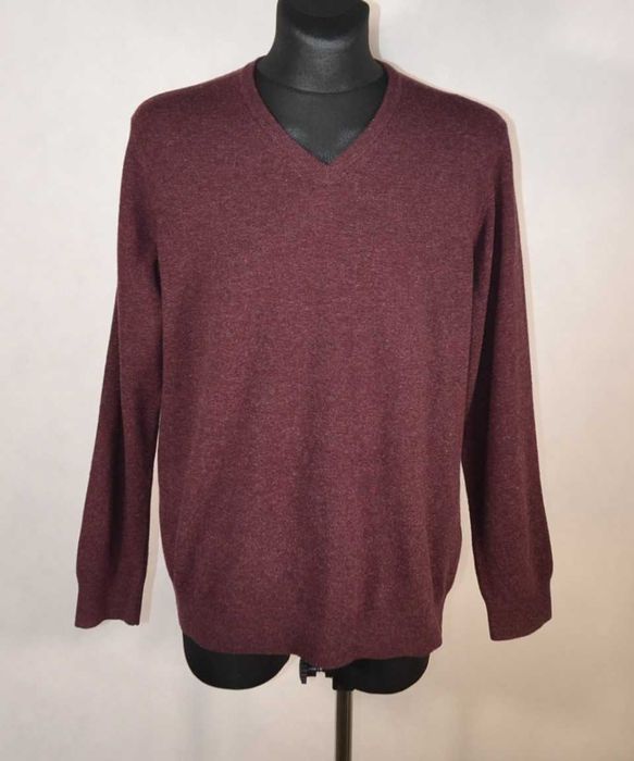 Barbour Essential V’Neck Sweter Męski XL Wełna Oryginalny Super Stan