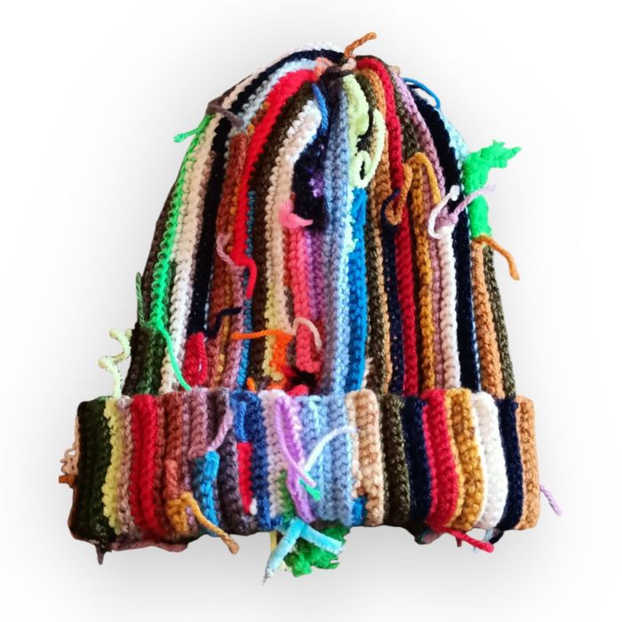 Czapka typu beanie. Czapka dziewiarska. Wielobarwny