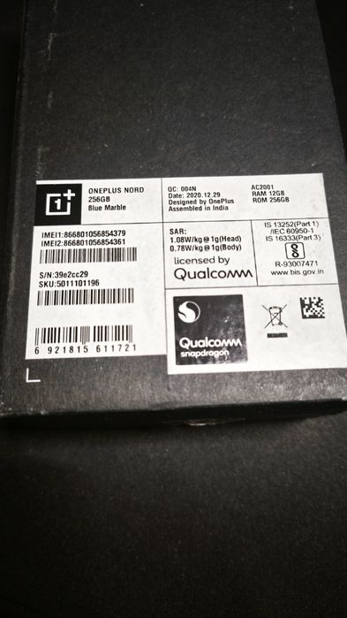 OnePlus Nord 5G, 256GB ROM, 12GB RAM, Blue Marble