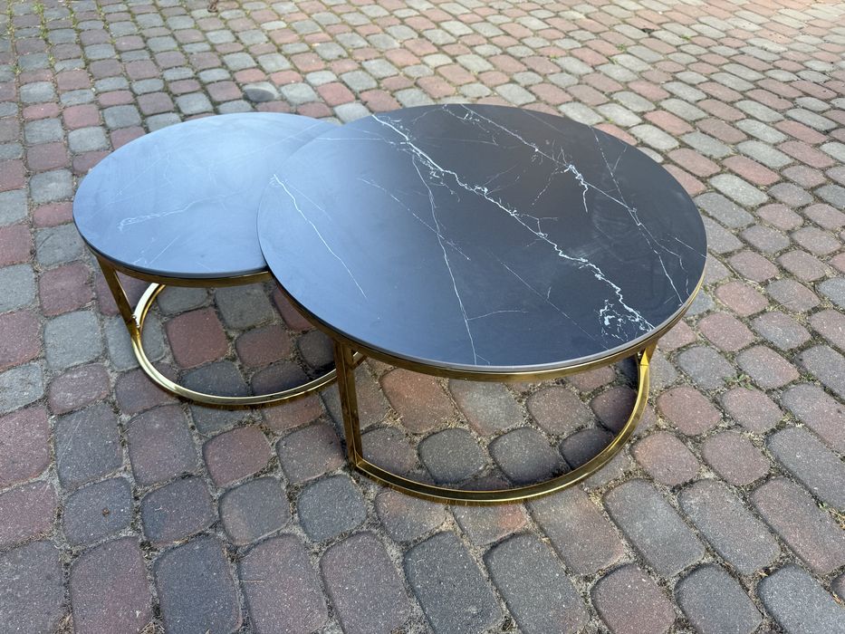 Stolik kawowy kamień ze złotem