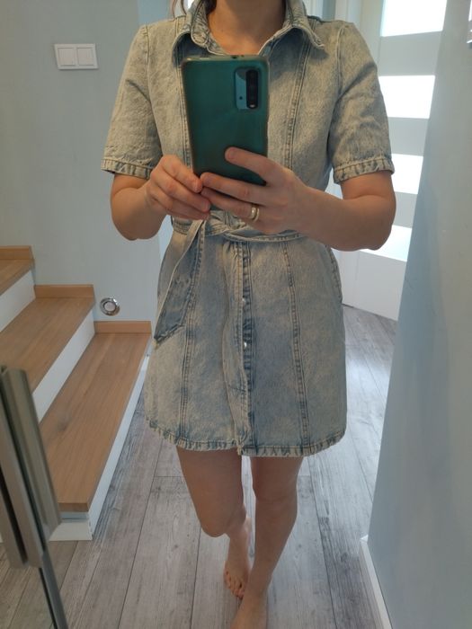 Stradivarius sukienka jeansowa z paskiem r. 36 S