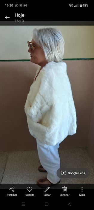 Estola em pêlo de vison branco