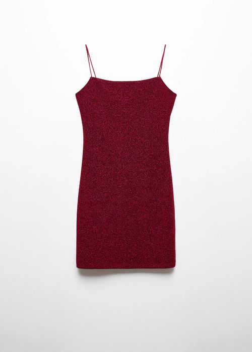 (Novo com etiqueta) Vestido vermelho de lurex M da Mango.