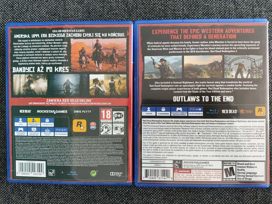 Gry red dead redemption 1,2 na ps4