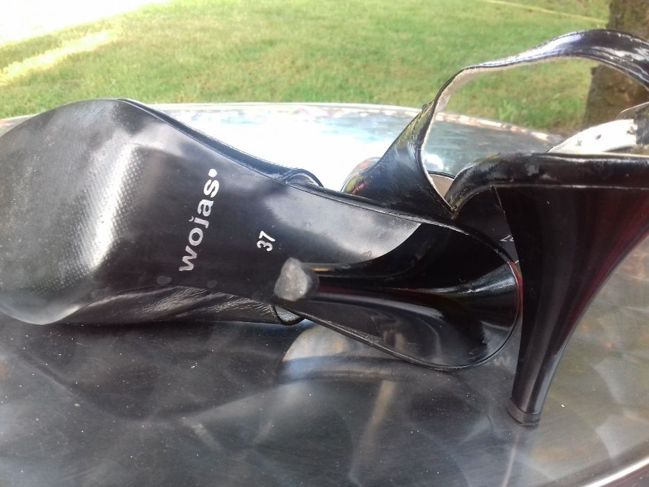 Buty czarne Wojas,damskie lakierowana skóra 37 Wojas